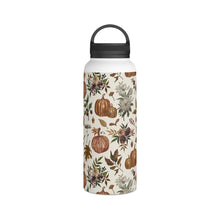 Load image into Gallery viewer, Fall Pumpkins, Flowers and Leaves Handle Lid Water Bottle