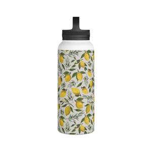 Olive and Lemon Handle Lid Water Bottle