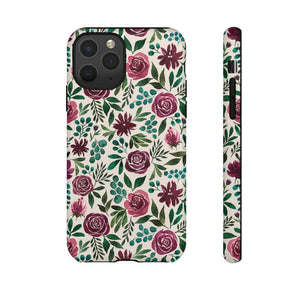 Magenta Floral Eucalyptus Phone Case