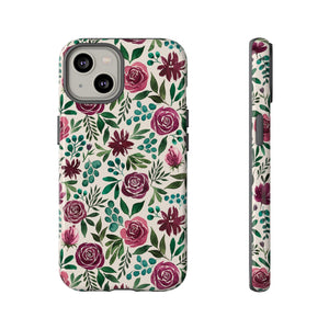 Magenta Floral Eucalyptus Phone Case