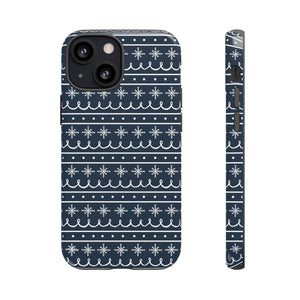 Blue Snowflake Pattern Phone Case