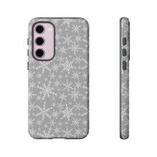 Load image into Gallery viewer, Gray Snowflakes Phone Case