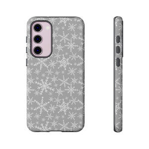 Gray Snowflakes Phone Case
