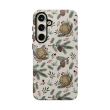 Load image into Gallery viewer, Winter Branches, Berries and Pine Cones Phone Case