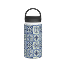 Load image into Gallery viewer, Mediterranean Blue Tile Handle Lid Water Bottle