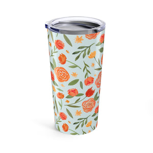 Burnt Orange Floral Travel Mug