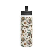 Load image into Gallery viewer, Pumpkins, Flowers and Fall Foliage Handle Lid Water Bottle