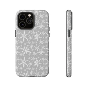 Gray Snowflakes Phone Case
