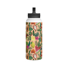 Load image into Gallery viewer, Tropical Fruit and Flowers Handle Lid Water Bottle