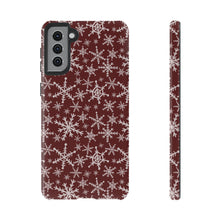 Load image into Gallery viewer, Red Snowflakes Phone Case