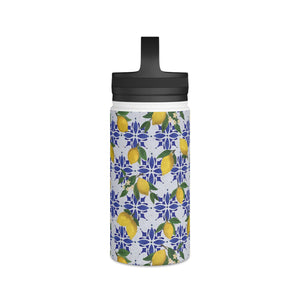 Lemon Tile Handle Lid Water Bottle