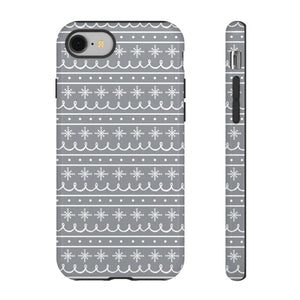 Gray Snowflake Pattern Phone Case