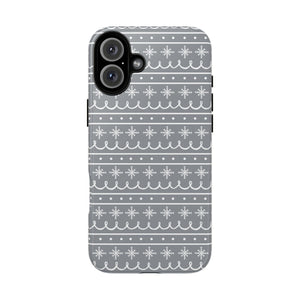 Gray Snowflake Pattern Phone Case