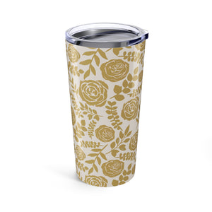 Gold Floral Travel Mug