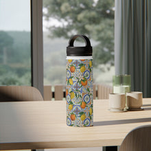 Load image into Gallery viewer, Orange and Lemon Tile Handle Lid Water Bottle