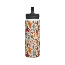 Load image into Gallery viewer, Watercolor Fall Leaves Handle Lid Water Bottle