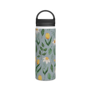 Daffodils and Tulips Handle Lid Water Bottle