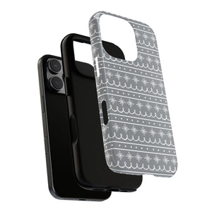 Gray Snowflake Pattern Phone Case