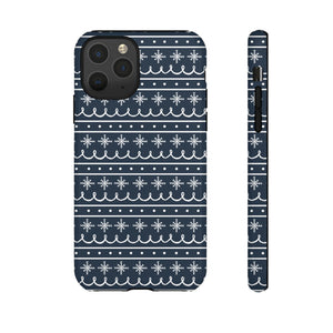 Blue Snowflake Pattern Phone Case