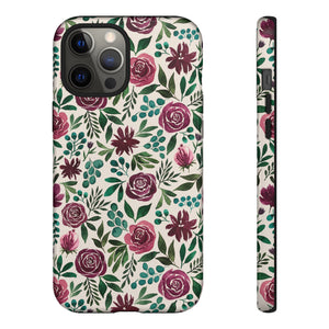 Magenta Floral Eucalyptus Phone Case