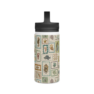 Seaside Stamps Handle Lid Water Bottle