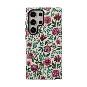 Magenta Floral Eucalyptus Phone Case