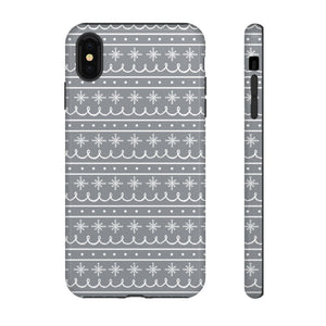 Gray Snowflake Pattern Phone Case