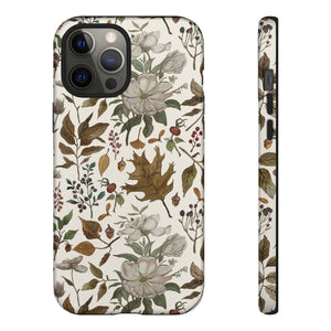 Watercolor Fall Leaves and Flowers Phone Case