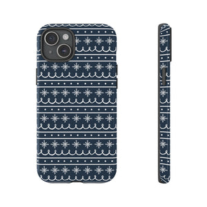 Blue Snowflake Pattern Phone Case