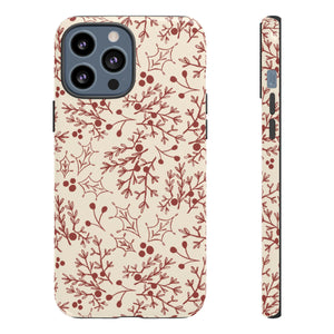 Red Christmas Branch Phone Case