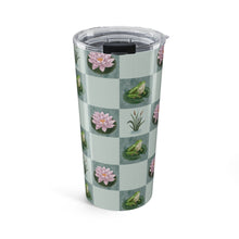 Load image into Gallery viewer, Frog and Lily Pad Checkered Travel Mug