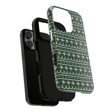 Load image into Gallery viewer, Green Snowflake Pattern Phone Case