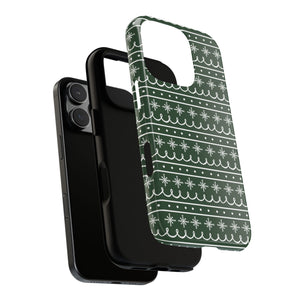 Green Snowflake Pattern Phone Case
