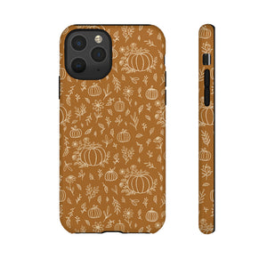 Bronze Floral Ink Pumpkin Phone Case