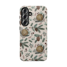 Load image into Gallery viewer, Winter Branches, Berries and Pine Cones Phone Case
