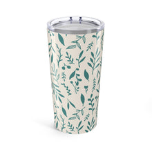 Load image into Gallery viewer, Teal Falling Leaves Travel Mug