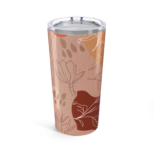Pink Abstract Desert Leaf Travel Mug