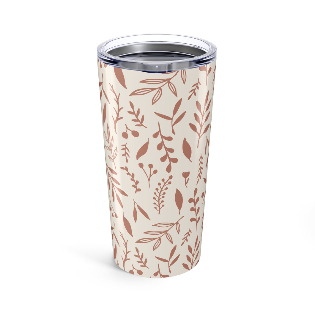 Pink Falling Leaves Travel Mug