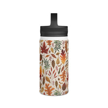 Load image into Gallery viewer, Watercolor Fall Leaves Handle Lid Water Bottle