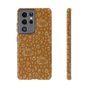 Bronze Floral Ink Pumpkin Phone Case