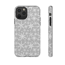 Load image into Gallery viewer, Gray Snowflakes Phone Case