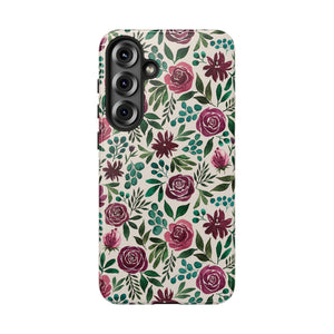 Magenta Floral Eucalyptus Phone Case
