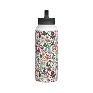 Spring Garden Flowers Handle Lid Water Bottle