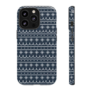 Blue Snowflake Pattern Phone Case