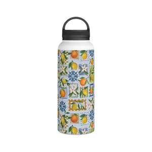 Mediterranean Stamps Handle Lid Water Bottle