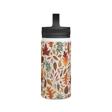 Load image into Gallery viewer, Watercolor Fall Leaves Handle Lid Water Bottle
