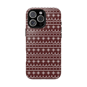 Red Snowflake Pattern Phone Case