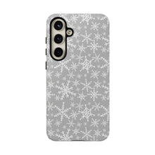 Load image into Gallery viewer, Gray Snowflakes Phone Case