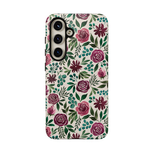 Magenta Floral Eucalyptus Phone Case