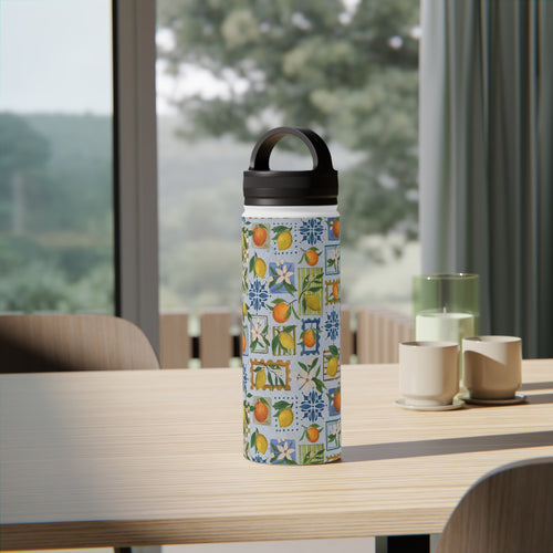 Mediterranean Stamps Handle Lid Water Bottle